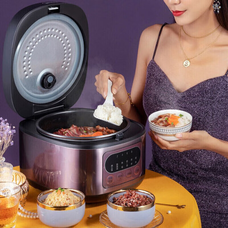 美的(Midea)电饭煲 家用5L大容量多功能电饭锅24小时预约金属机身 圆灶釜内胆MB-FB50M171高清大图