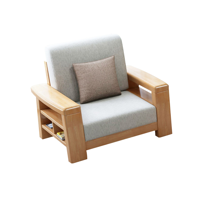 中豫鑫泽ZYXZ3112201 简约实木沙发原木色实木沙发 单人位