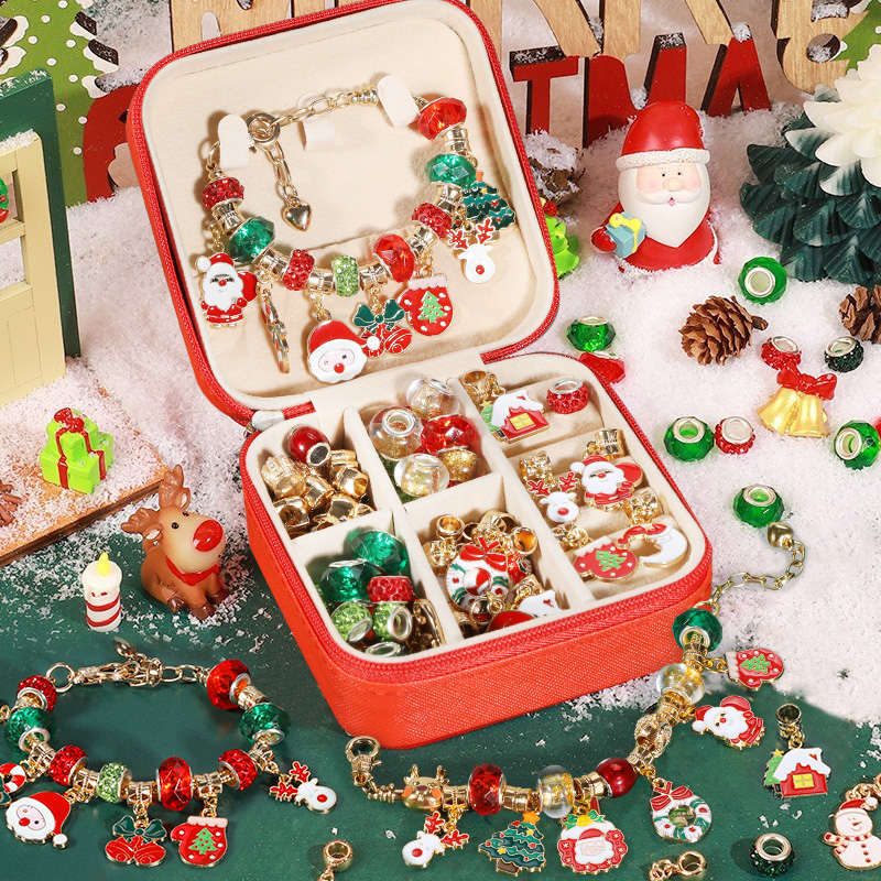 圣诞儿童串珠手工DIY材料礼盒手链穿珠子玩具女孩圣诞节礼物3750高清大图