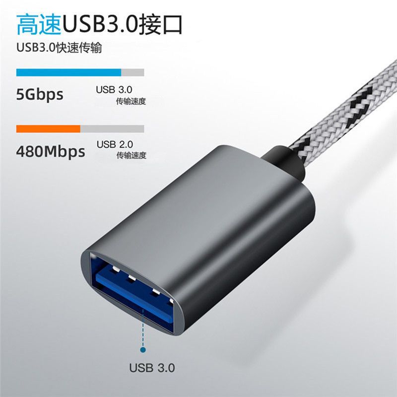 OPPO手机连接U优盘下载音乐视频广场舞转接线OPPO传输otg转换器线 深空灰[二合一转接线]
