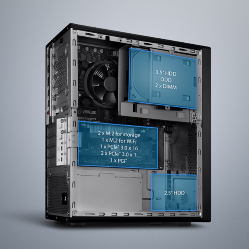 华硕（ASUS）D500MA商用电脑套机23.8英寸显示器（i3-10100 4G 1T+128G 2G独）