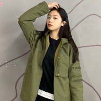 阿迪达斯外套女装运动服连帽宽松户外工装夹克GP0990