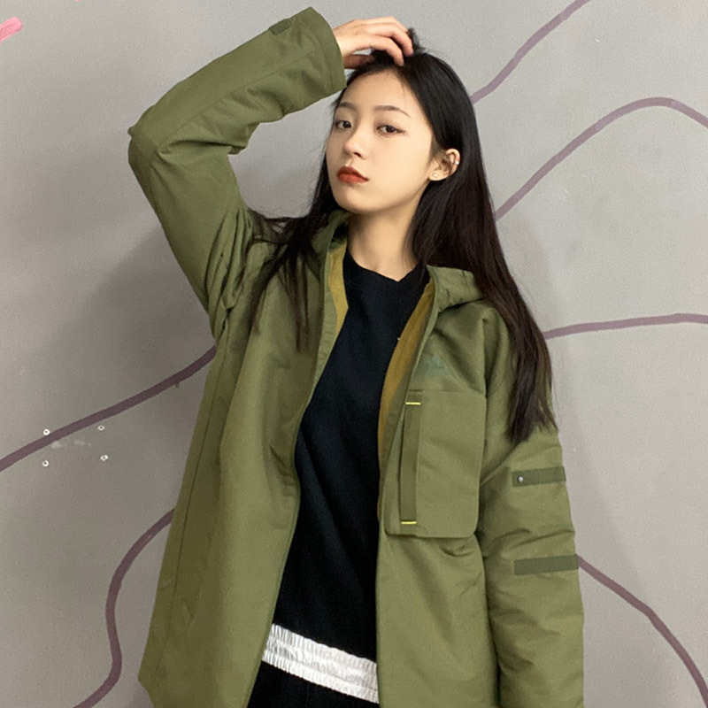 阿迪达斯外套女装运动服连帽宽松户外工装夹克GP0990