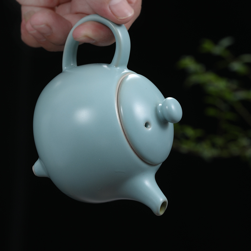 元青茶壶(MULTIPOTENT)汝窑茶壶开片可养陶瓷功夫茶具泡茶壶单壶 贵妃壶180ML高清大图