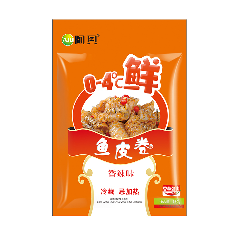 阿具香辣鱼皮卷开袋即食180g