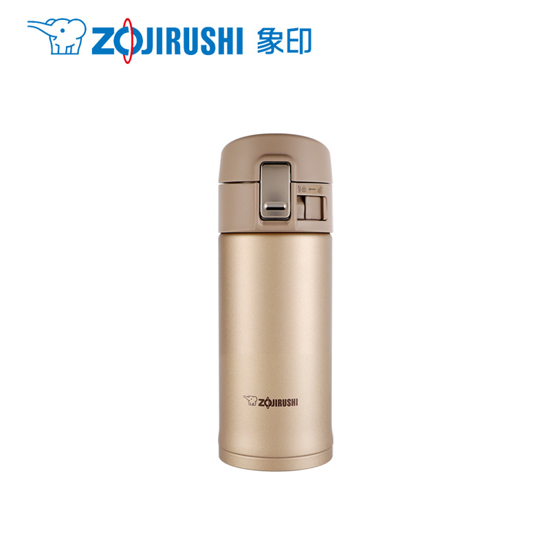 象印(ZO JIRUSHI) 保温杯SM-KR36 真空商务男女士车载情侣杯弹盖杯不锈钢学生水杯子360ml 香槟色