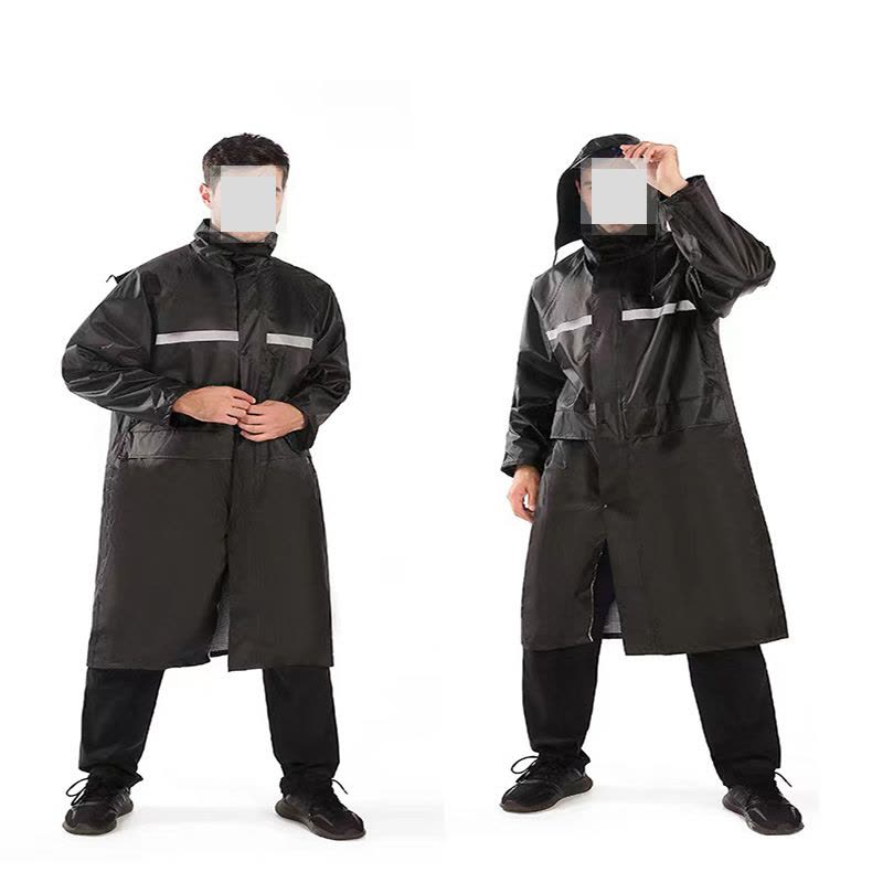 九州缘 BD1EY722101Q2F 长款单层风雨衣 M-3XL(计价单位:件)黑色图片