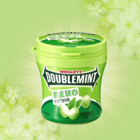 绿箭(DOUBLEMINT) 糖果 脆皮软心薄荷糖 留兰香味80g
