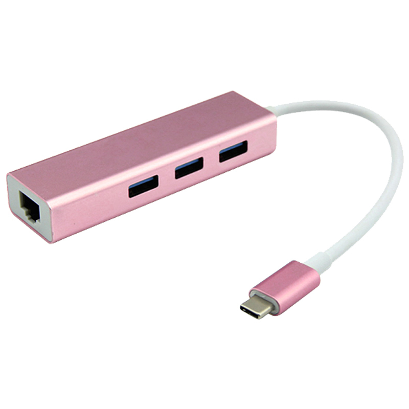 觅果(MIGUO) 通用电脑Type-C转USB3.0 3个口 +千兆网口 4合一 拓展坞