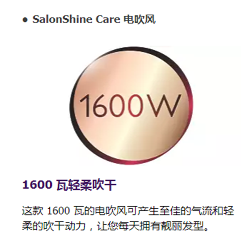 飞利浦电吹风HP8202家用大功率1600W恒温多倍负离子冷热风护发