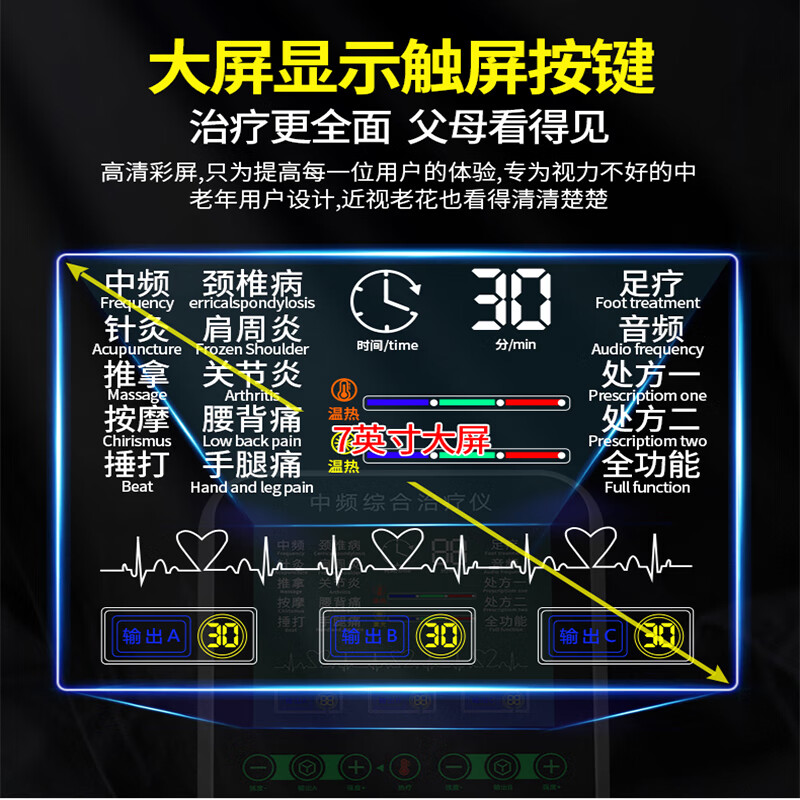家用医用颈椎肩周炎低频激光中频治疗仪电疗针灸经络脉冲按摩器 BD-899高清大图