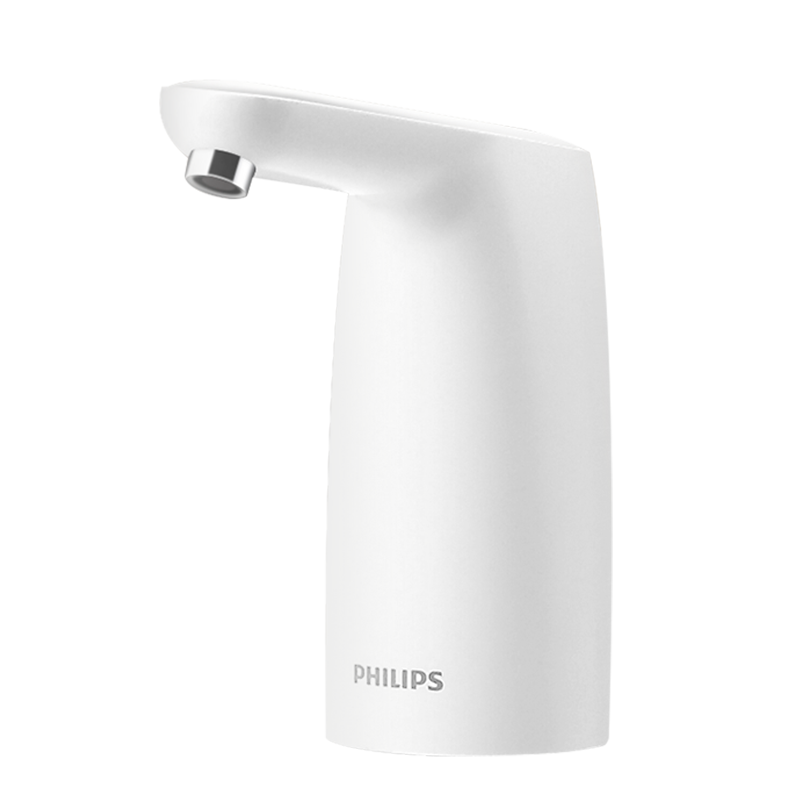飞利浦桶装水抽水器自动电动上水器小型家用出水器USB充电 白色