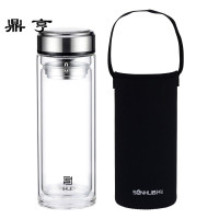 鼎亨超大容量双层隔热玻璃杯便携水杯家用泡茶杯1L随手杯子1000ml