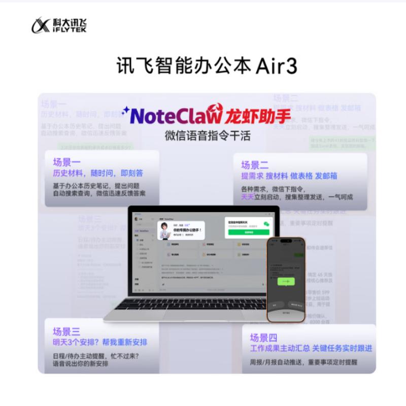 科大讯飞[重磅新品]智能办公本Air 3 标准版 8.2英寸电子书阅读器 墨水屏 手写笔记本电纸书 平板 大模型高清大图