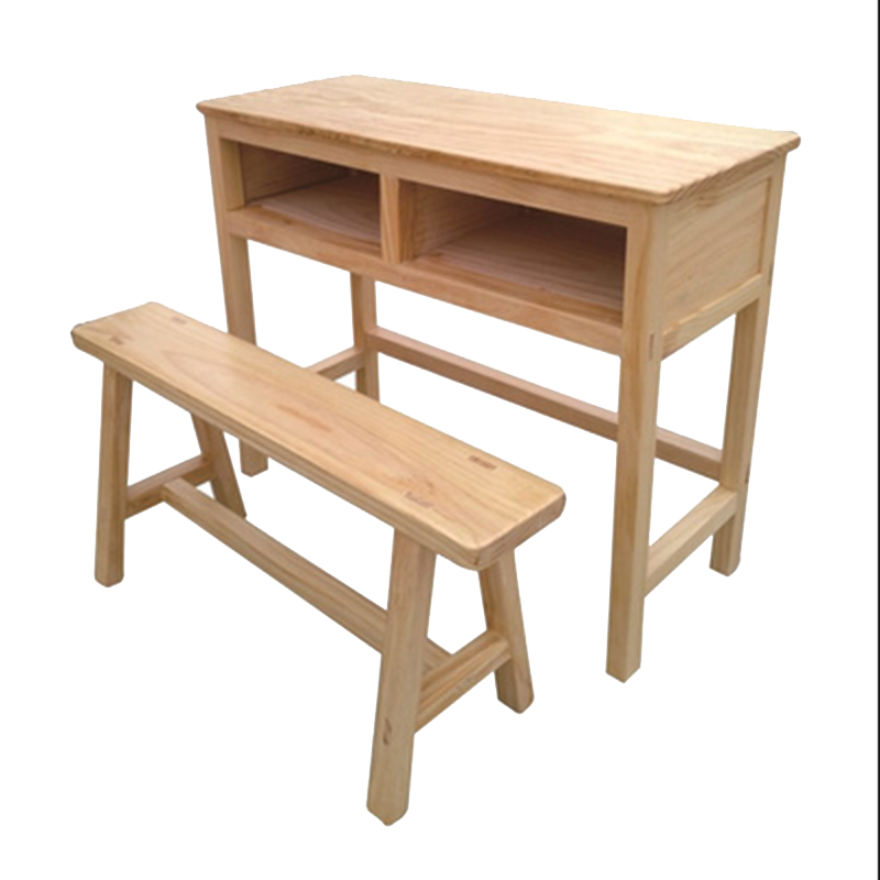 琥臻学生双人桌学校实木课桌椅凳hzz1102