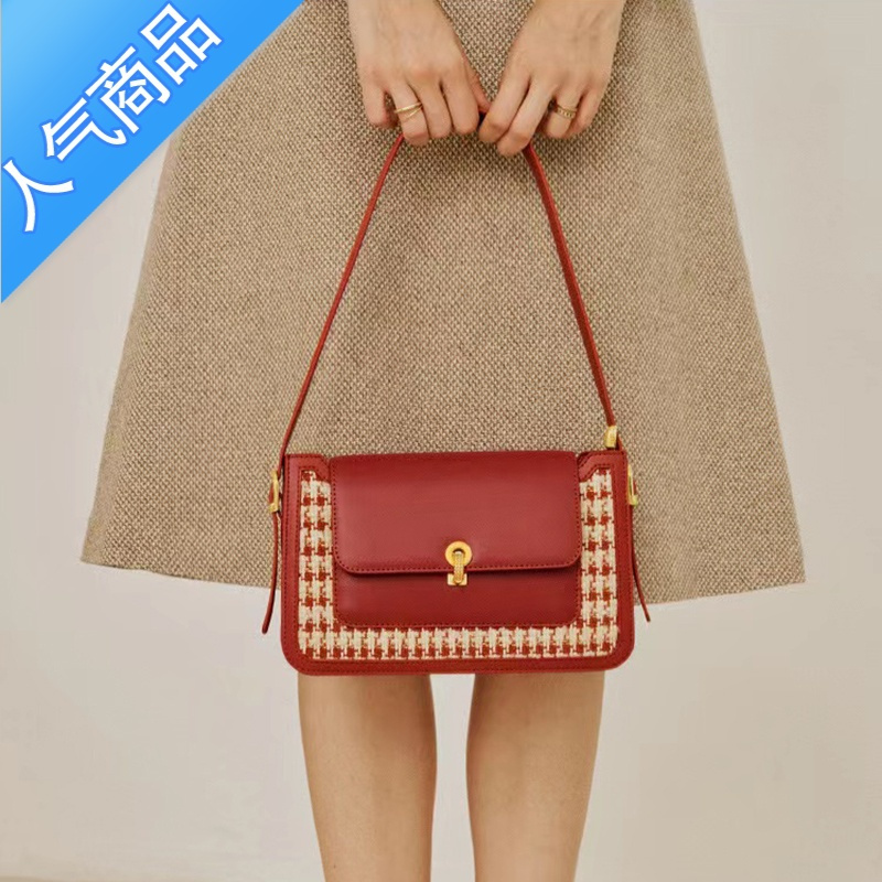 封后结婚红色腋肩感婚包新娘包2022新款潮女包时尚斜挎包
