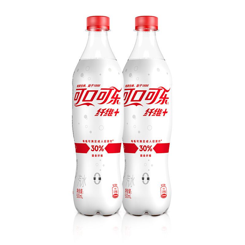 可口可乐膳食纤维500ml*12瓶整箱雪碧纤维可乐汽水碳酸饮料饮品