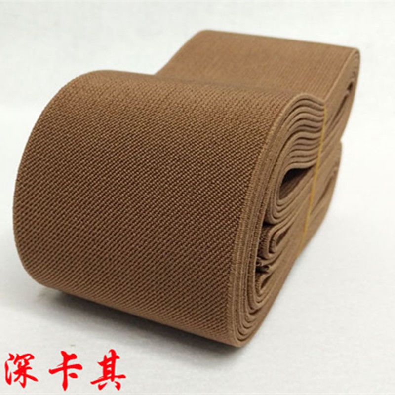 加厚松紧带彩色缝纫diy配件/辅料斜纹柔软裤腰裙子加高家用橡皮筋|宽7.5cm深卡其松紧带2米