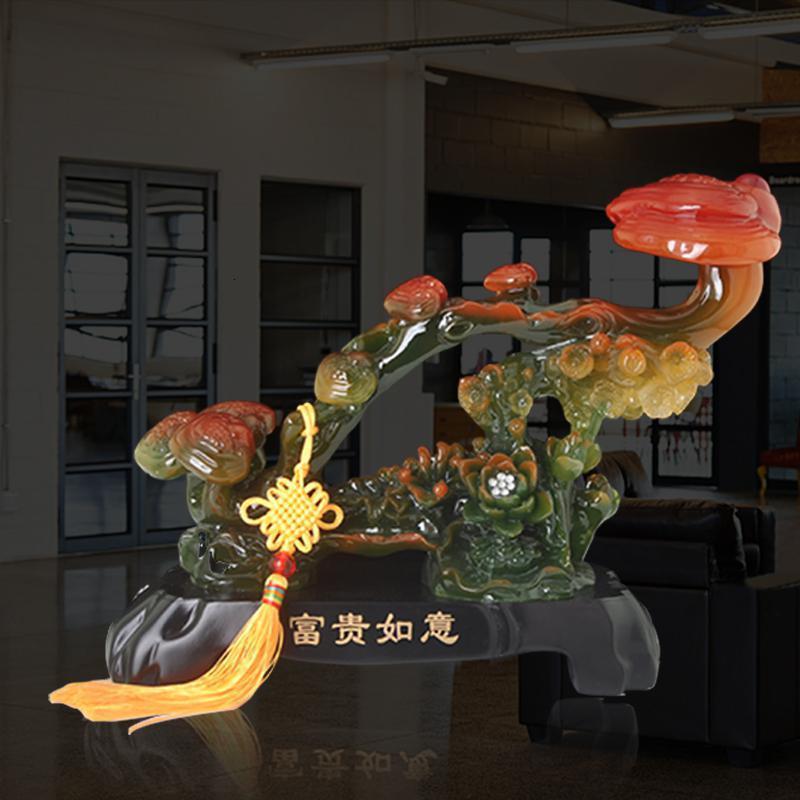 富贵如意摆件新房乔迁礼品新中式书房电视柜室内家居工艺玉装饰品_192