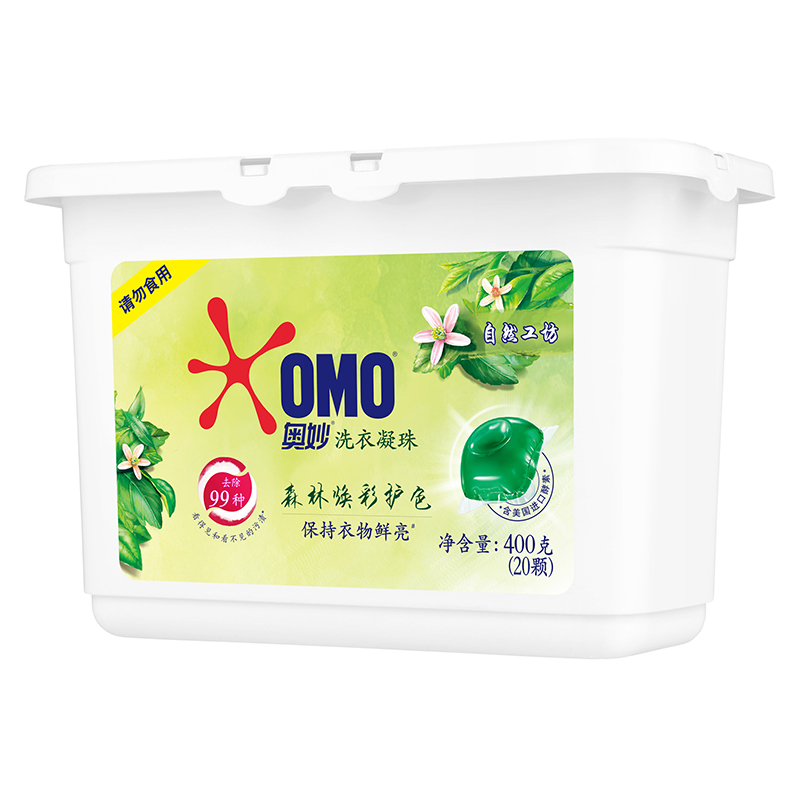 奥妙(OMO) 自然工坊 森林焕彩护色 洗衣凝珠 400g【联合利华】高清大图