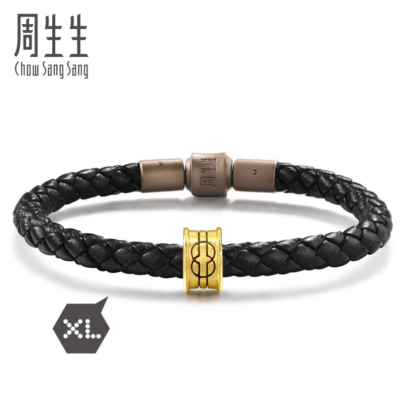 周生生(CHOW SANG SANG)足金Charme 黄金手链串珠智慧转运珠 XL 86642C定价