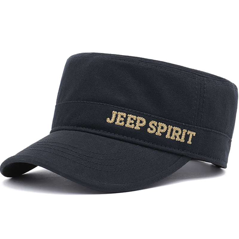 JEEP SPIRIT正品吉普专卖男士户外旅游帽宽檐平顶帽可调节遮阳帽鸭舌帽休闲帽