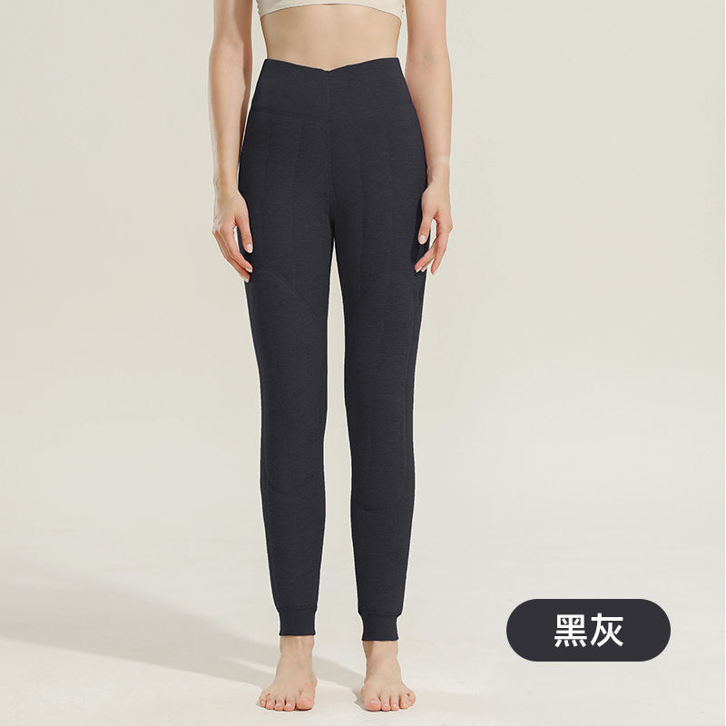 策霸CEBA100%羊毛绗缝保暖裤女加绒加厚-20度冬季护膝护腰棉裤女东北过冬高清大图