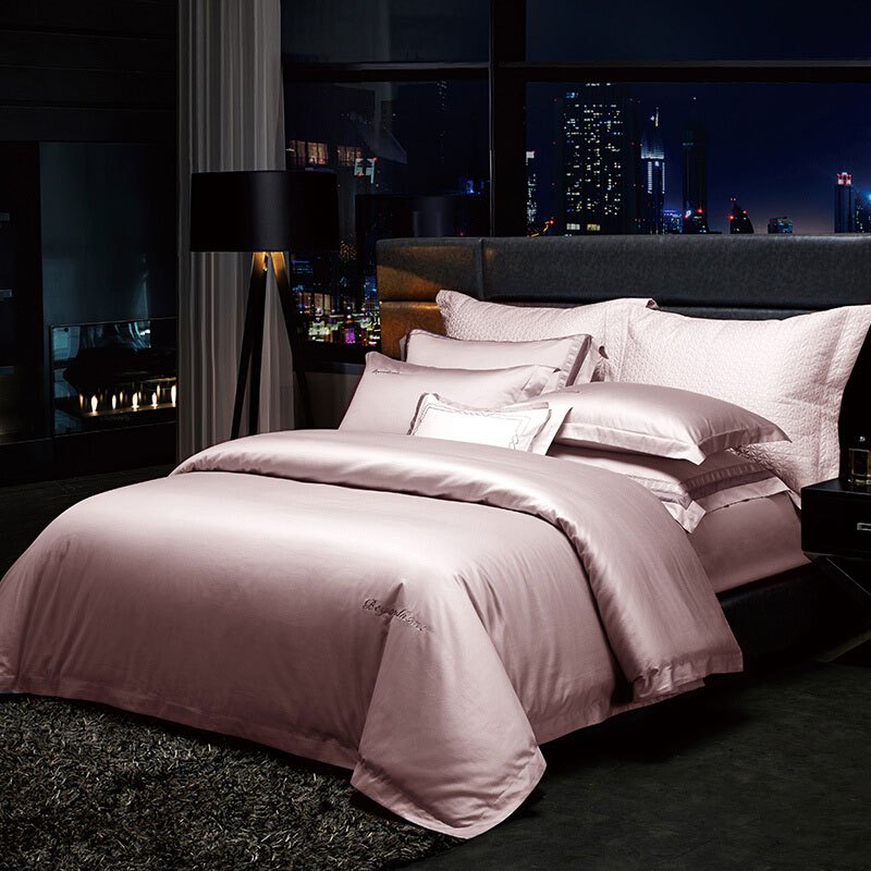 博洋家纺100支长绒棉四件套春夏全棉纯棉欧式简约贡缎床品夏季视频