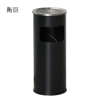 衡臣不锈钢垃圾桶烟蒂柱灭烟桶带烟灰缸室外电梯口立式丽格圆形黑色
