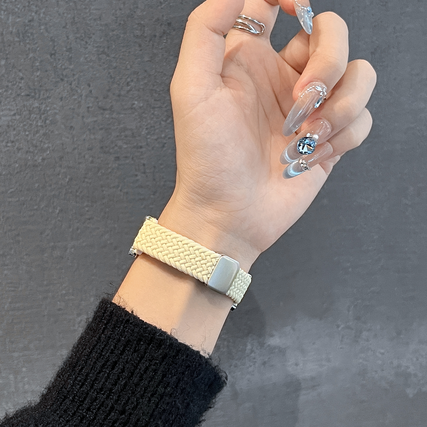 【招吉猫】适用于小米手环10表带9新款8猫咪尼龙7编织6磁吸3139B高清大图