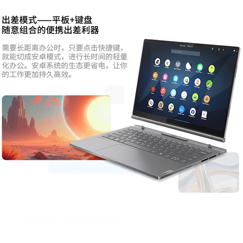 联想ThinkBookPlusHybrid 酷睿Ultra7-155H 32G 1TG 2.8K屏 14英寸二合一轻薄便携商务双系统笔记本电脑