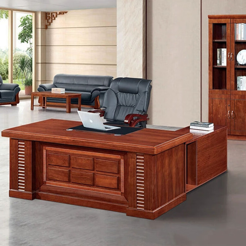 鑫金虎(XIN JIN HU)老板桌油漆总裁桌办公桌大班台1.8米含椅高清大图