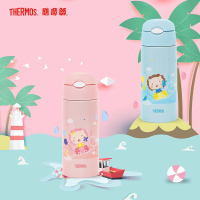 膳魔師(THERMOS)保温杯TCKG-603WF儿童吸管杯膳魔师带杯套双盖大容量儿童水杯多功能保温壶600ML家用通用
