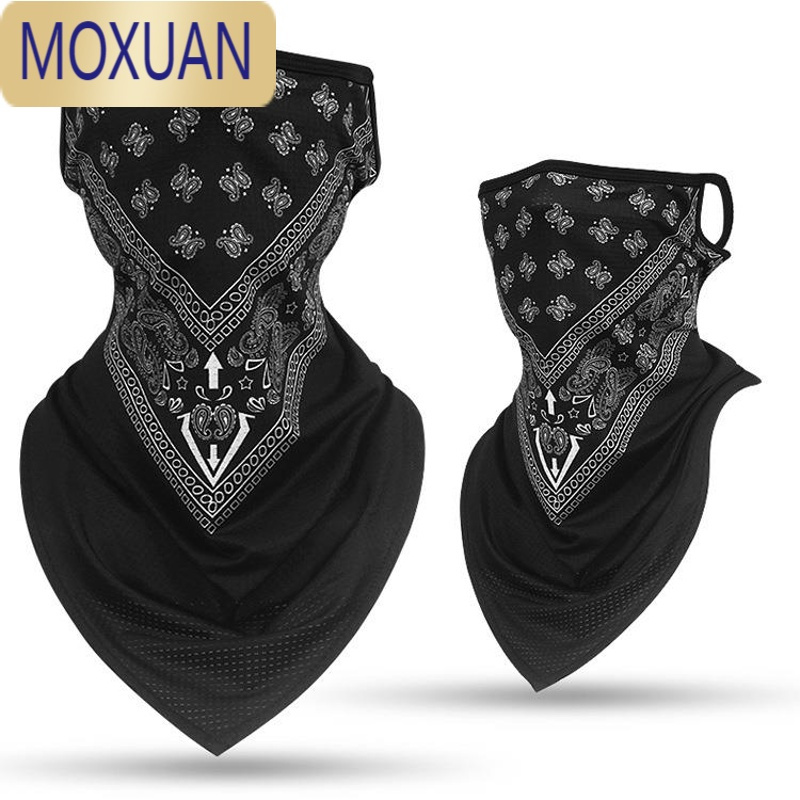 MOXUAN哈雷夏季防晒面罩冰丝摩托机车头巾CS骷髅围脖套钓鱼骑行三角面巾披肩