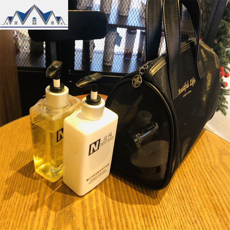 新款韩版潮流网纱透明易拿大容量洗漱用品收纳旅行携手便携化妆包 三维工匠收纳包高清大图