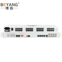 博扬 综合业务光端机 4路E1+30路电话+4路千兆隔离以太网 单纤40km 机架式 1对BY-30P4E1+4EGEV