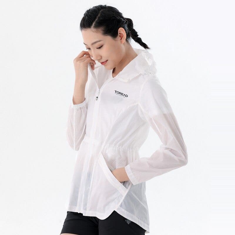探路者皮肤衣女户外防晒衣女 防紫外线户外风衣防晒服后背开叉超轻高透湿超薄透气女士运动速干风衣外套图片