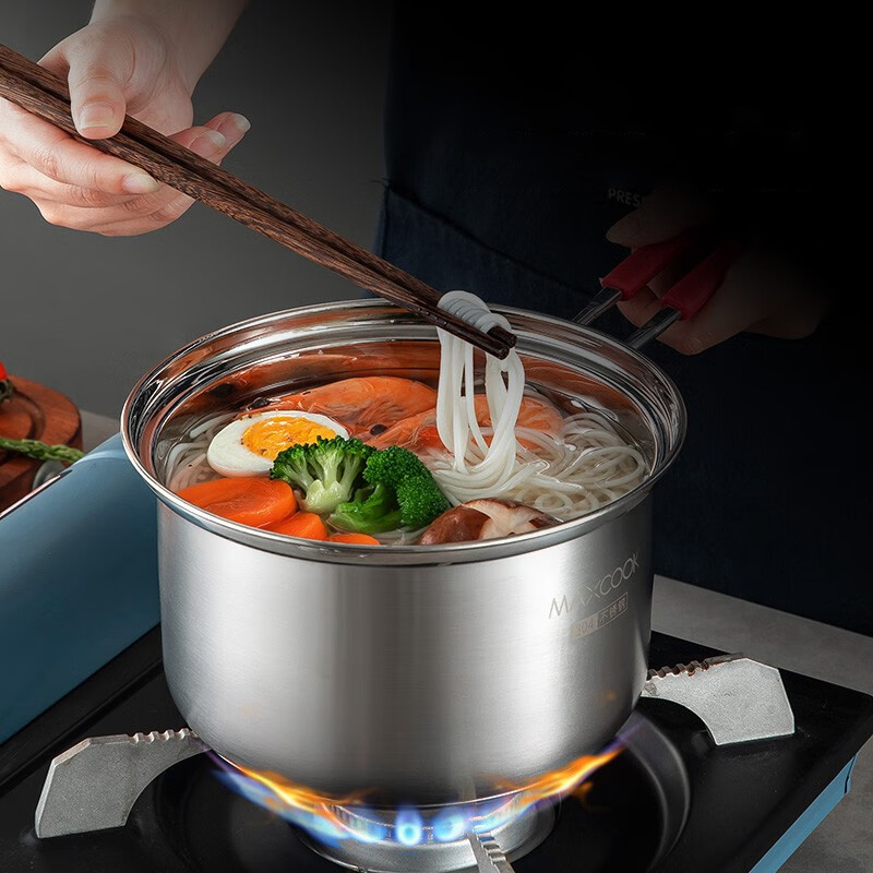 美厨(MAXCOOK)奶锅 304不锈钢奶锅16cm 小汤锅煤灶电磁炉通用 MCLP-601 / 个高清大图