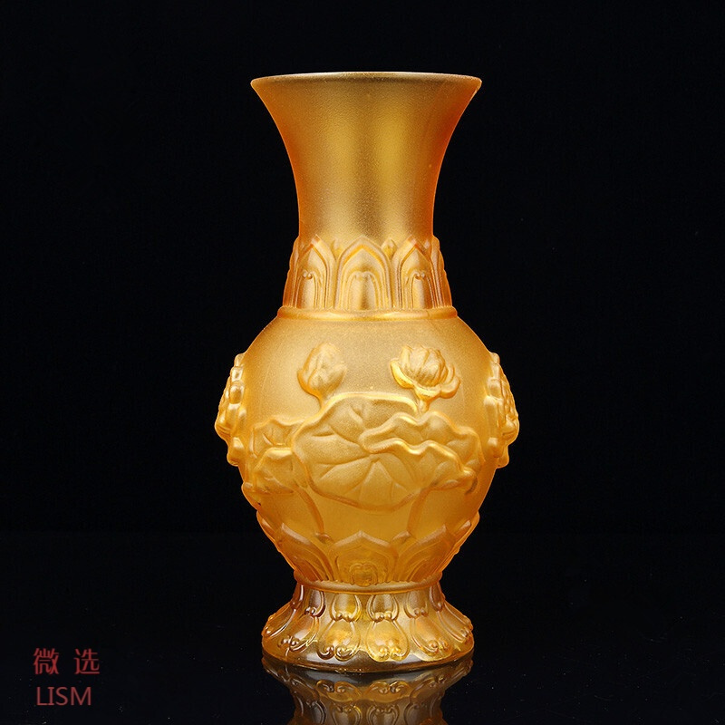 Lism装饰摆件佛具琉璃浮莲花花瓶供佛花瓶净水瓶供奉观音佛堂客厅插花摆件 价格图片品牌报价 苏宁易购微选家居日用专营店