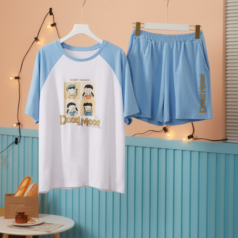 睡衣女夏女士家居服短袖休闲套装女夏季薄款睡衣 统一颜色 M