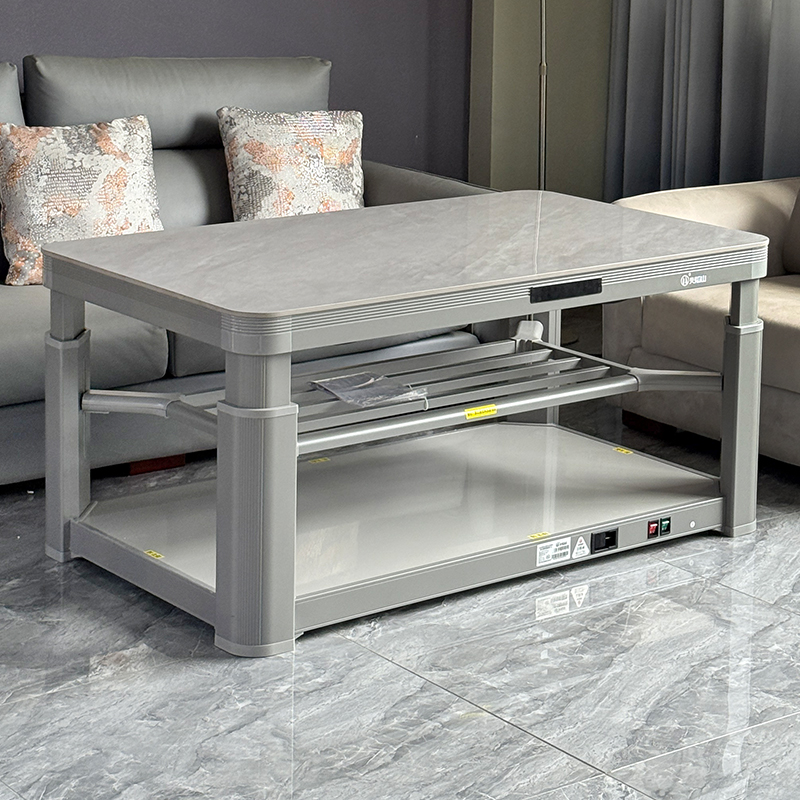 火焰山电暖桌茶几升降电热取暖桌长方形餐桌家用四面取暖烤火炉高清大图