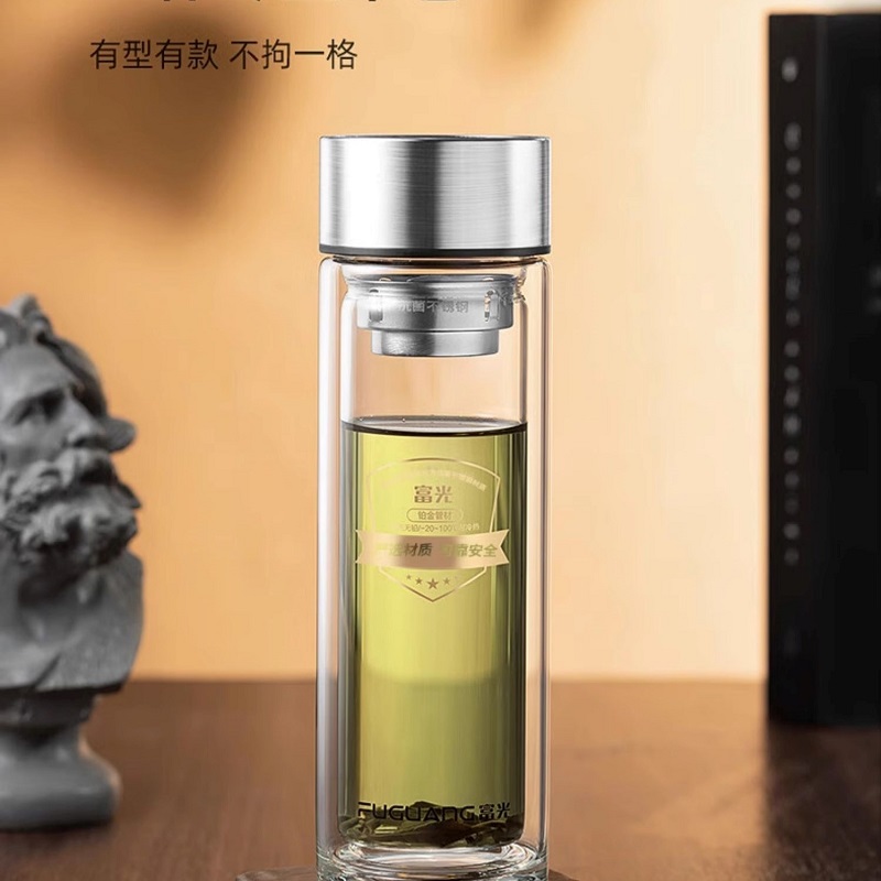富光 双层抗菌玻璃杯 G2217-SH-400