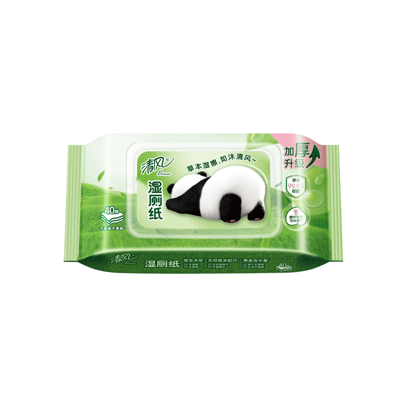 清风草本1层40片/包湿厕纸 BWB40WE6X-箱