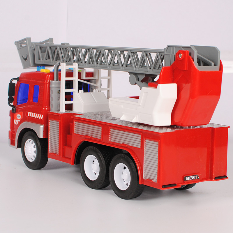 会讲故事的音乐消防车可喷水升降云梯救火车灭火车大号儿童玩具车小号