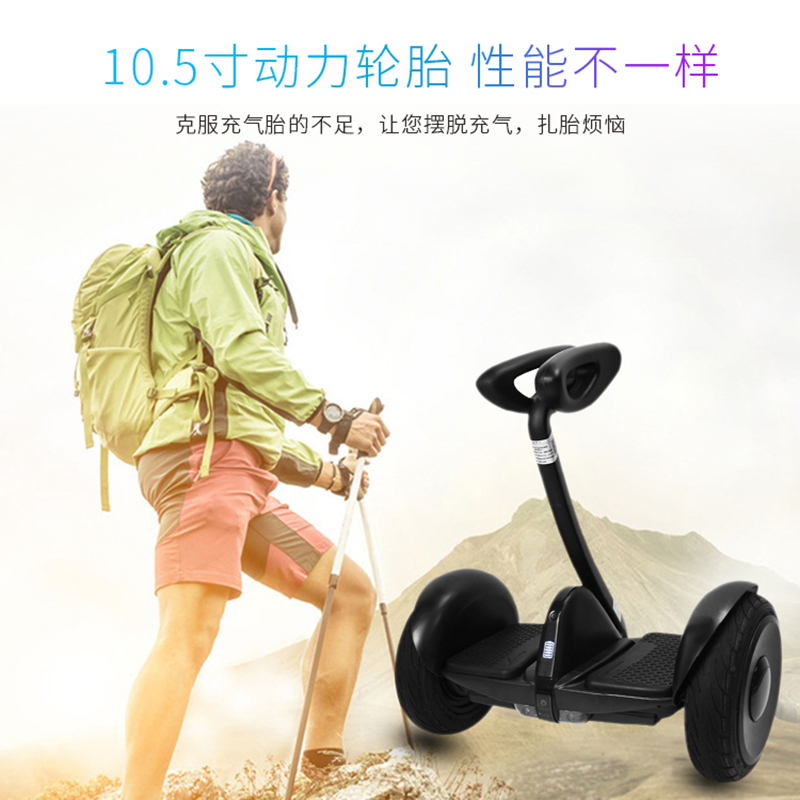 荣盈达（Rulind）F3自平衡车杆儿童两轮成人电动代步车智能体感带扶杆APP体感车智能10.5寸 黑色