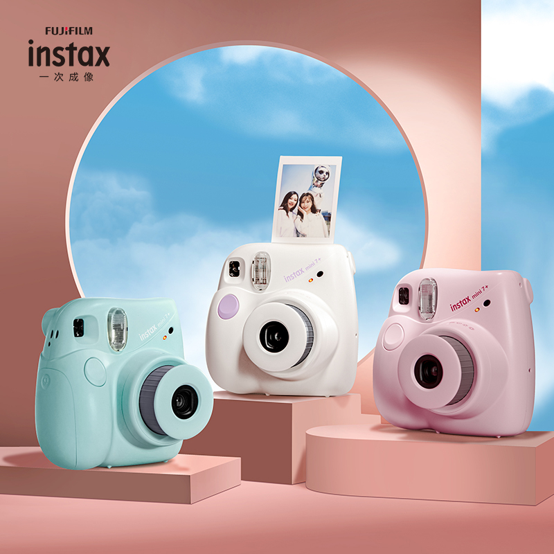 富士(FUJIFILM)INSTAX 立拍立得 胶片相机 入门款 mini7+ 粉色 单机标配