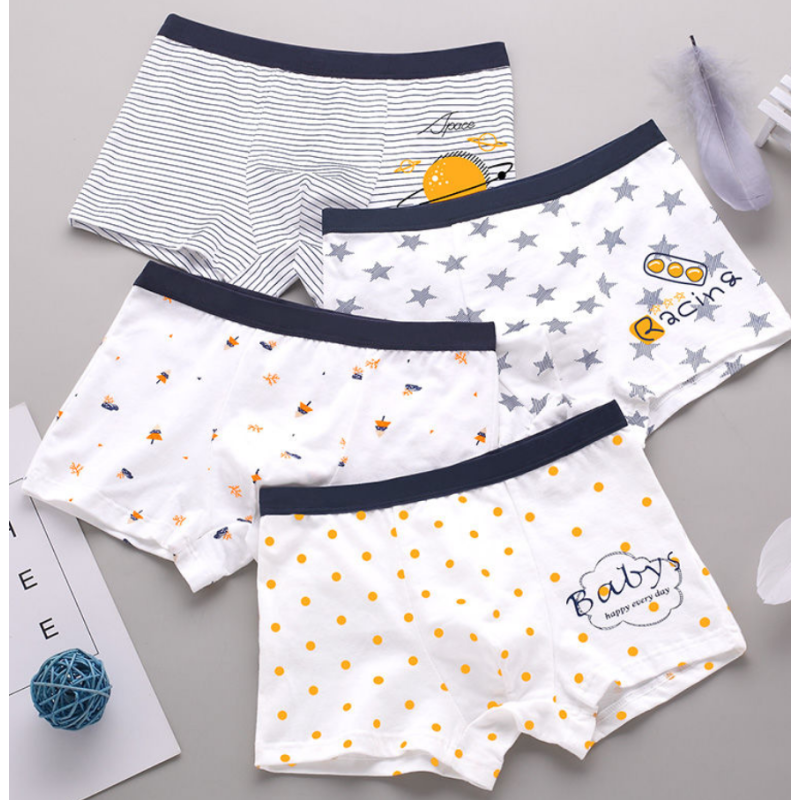 4条装儿童内裤男平角裤中大童男童315岁男孩短裤头四角裤衩莎丞