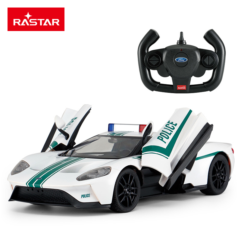 星辉(Rastar)儿童遥控车福特GT警车小孩充电电动遥控玩具汽车78180白色