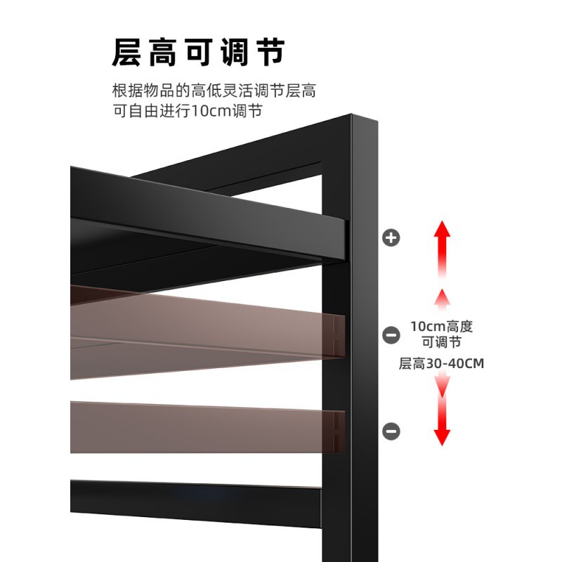 可伸缩厨房置物架微波炉架子烤箱收纳家用双层台面桌面电饭锅橱柜收纳层架 三维工匠高清大图