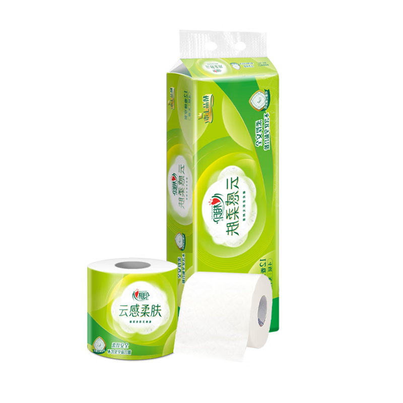 心相印 云感柔肤有芯卷纸4层加厚卷筒纸厕纸卫生纸 110g/卷 12粒/提 6提装 BT5312